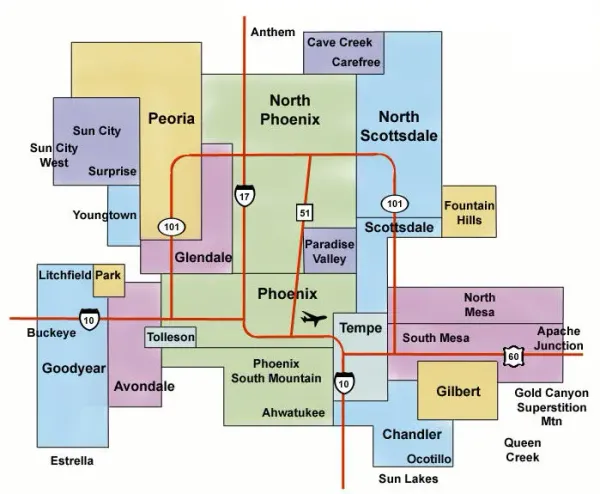 Phoenix metro area map